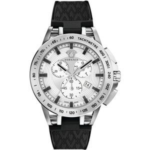 Versace, Accessoires, Heren, Grijs, ONE Size, Sport Tech Chronograaf Horloge