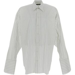 Dolce & Gabbana, Overhemden, Heren, Veelkleurig, M, Katoen, Katoenen overhemd in wit