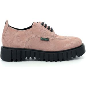 Kickers, Schoenen, Dames, Roze, 36 EU, Leer, Comfortabele Leren Derby Schoenen