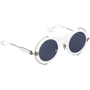 Calvin Klein, Stijlvolle zonnebril met uniek ontwerp Wit, Dames, Maat:ONE Size