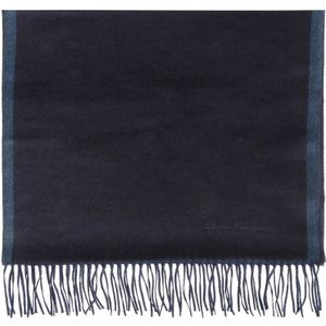 Salvatore Ferragamo, Accessoires, Heren, Blauw, ONE Size, Logo scarf