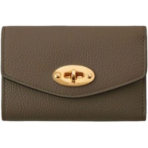 Mulberry, Accessoires, Dames, Groen, ONE Size, Linnen, Gevouwen Multi-Card Portemonnee Linnen Groen