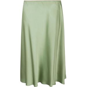 N21, Groene Slip Rok met Elastische Taille Groen, Dames, Maat:L