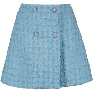 Versace, Flared Tweed Minirok Blauw, Dames, Maat:XS