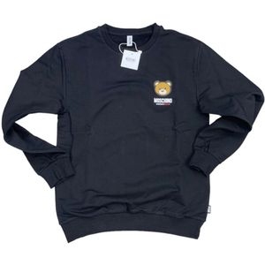 Moschino, Sweatshirts & Hoodies, Heren, Zwart, L, Katoen, Nieuwe Bear Pail Zwart Sweatshirt