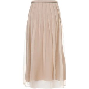 Brunello Cucinelli, Bruin Caldo Rok Beige, Dames, Maat:S