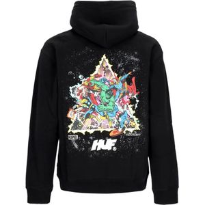 Huf, Sweatshirts & Hoodies, Heren, Zwart, XL, Katoen, Cosmic Assemblage Avengers Zwarte Hoodie