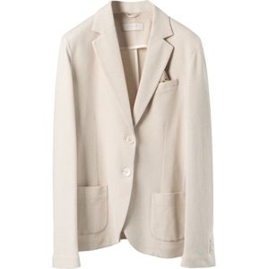 Circolo 1901, Wafel Piqué Fleece Blazer Beige, Heren, Maat:L