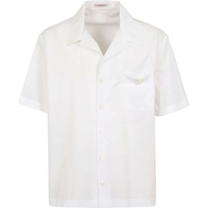 Valentino Garavani, Overhemden, Heren, Wit, L, Katoen, V-hals Shirt