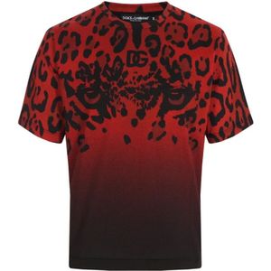 Dolce & Gabbana, Tops, Heren, Rood, S, Katoen, Rode Katoenen T-Shirt Ss 22