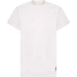 Jil Sander, Tops, Heren, Wit, M, Katoen, Witte T-Shirts in Minimalistische Stijl - 3-Pack