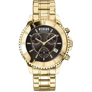 Versus Versace, Accessoires, Heren, Geel, ONE Size, Tokyo Goud Roestvrij Stalen Horloge
