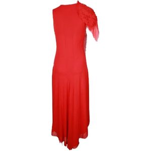 Yohji Yamamoto Pre-owned, Pre-owned, Dames, Rood, S, Polyester, Pre-owned Polyester dresses