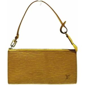 Louis Vuitton Vintage, Pre-owned, Dames, Geel, ONE Size, Leer, Pre-owned Leather clutches