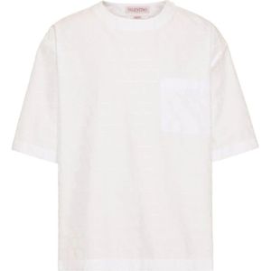 Valentino Garavani, Tops, Heren, Wit, L, KF9 T-shirt voor heren
