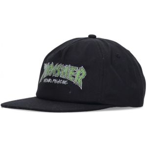 Thrasher, Brick Cap Black/White Streetwear Zwart, Heren, Maat:ONE Size