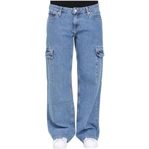 Calvin Klein Jeans, Jeans, Dames, Blauw, W30, Denim, Dames Cargo Denim Jeans