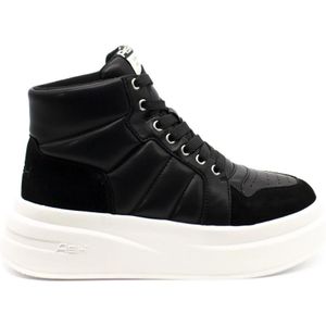 Ash, Gewatteerde Leren Platform Sneakers Zwart, Dames, Maat:39 EU