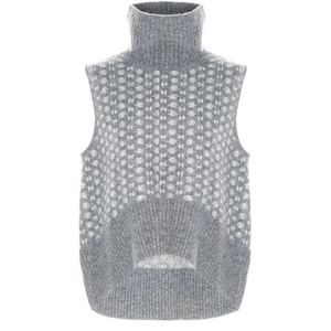 Hést, Truien, Dames, Veelkleurig, XS, Nylon, Gebreide Hoge Hals Logo Vest