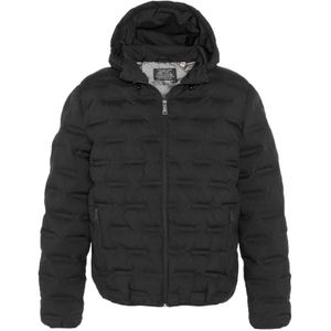 Schott Nyc, Jassen, Heren, Zwart, XL, Polyester, Gewatteerde Jas met Capuchon - Zwart