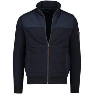 Bugatti, Sweatshirts & Hoodies, Heren, Blauw, M, Katoen, Donkerblauwe Katoenen Vest met Rits