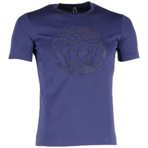 Versace Pre-owned, Pre-owned Cotton tops Blauw, Dames, Maat:M