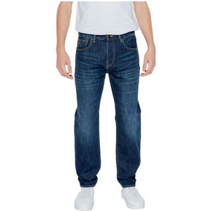 Armani Exchange, Jeans, Heren, Blauw, W33 L32, Katoen, Slim Fit Heren Jeans Lente/Zomer Collectie