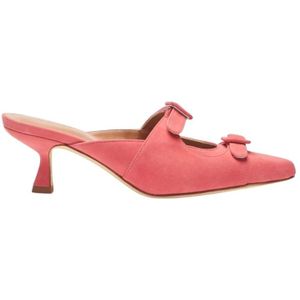 Scarosso, Schoenen, Dames, Roze, 37 EU, Leer, Flat Sandalen