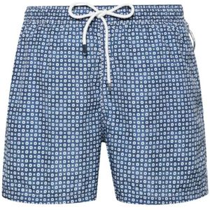 Fedeli, Korte broek met grafische print Blauw, Heren, Maat:S