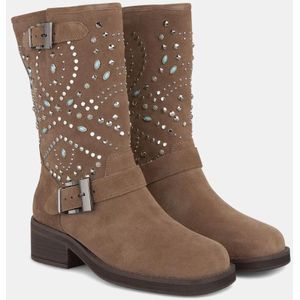 Alma EN Pena, Schoenen, Dames, Bruin, 37 EU, Leer, Kralenlaarsje