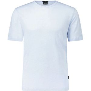 Hugo Boss, Tops, Heren, Blauw, XL, Linnen, T-Shirts