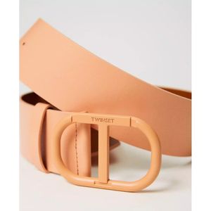 Twinset, Accessoires, Dames, Oranje, L, Leer, Oval T Canyon Sunset Riem