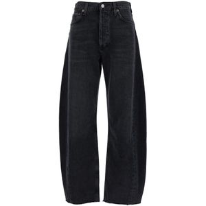 Agolde, Jeans, Dames, Zwart, W27, Katoen, Zwarte Luna Pieced Katoenen Jeans