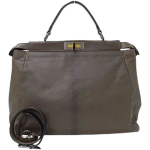 Fendi Vintage, Tweedehands leren handtassen Bruin, Dames, Maat:ONE Size