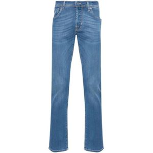 Jacob Cohën, Jeans, Heren, Blauw, W37, Denim, `Nick` 5-Pocket Jeans