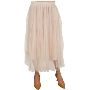 Twinset, Rokken, Dames, Beige, L, Polyester, Beige Geplooide Rok