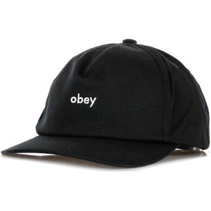Obey, Platte Klep Snapback Cap Zwart, Heren, Maat:ONE Size