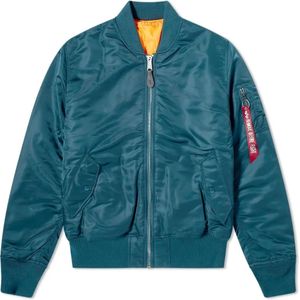 Alpha Industries, Jassen, Heren, Blauw, M, Nylon, Klassiek Ma-1 jas