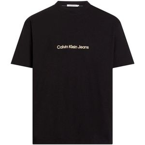 Calvin Klein Jeans, Heren T-shirt Lente/Zomer Collectie Zwart, Heren, Maat:M