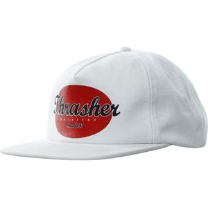 Thrasher, Snapback Oval Hat Wit, Heren, Maat:ONE Size
