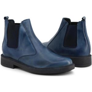 Duca di Morrone, Schoenen, Heren, Blauw, 41 EU, Leer, Italiaanse Leren Enkellaarzen Elastische Gores