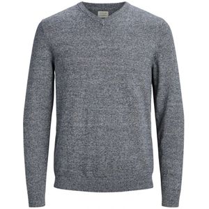 Jack & Jones, Heren Basic Gebreide V-Hals Blauw, Heren, Maat:M