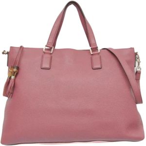 Gucci Vintage, Pre-owned, Dames, Roze, ONE Size, Leer, Pre-owned Leather gucci-bags
