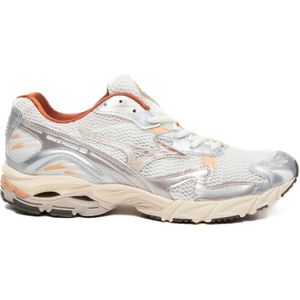 Mizuno, Sport, Heren, Veelkleurig, 41 EU, Leer, Beige Veterschoenen Mesh Zilver