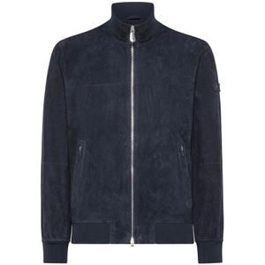 Peuterey, Jassen, Heren, Blauw, S, Suède, Peuterey Sands Suede PE jack