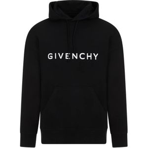 Givenchy, Sweatshirts & Hoodies, Heren, Zwart, S, Katoen, Zwarte Katoenen Hoodie Sweatshirt Ss 24