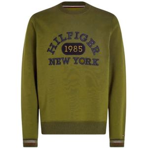 Tommy Hilfiger, Sweatshirts & Hoodies, Heren, Groen, M, Katoen, Heren College Monotype Trui