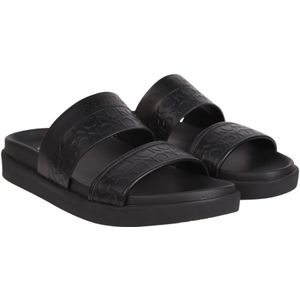 Calvin Klein, Schoenen, Dames, Zwart, 41 EU, Polyester, Ergo Slide Mono Dames Slippers