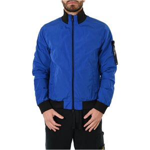 Peuterey, Jassen, Heren, Blauw, S, Nylon, Bomber Jassen