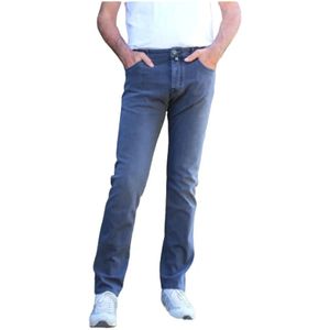 Jacob Cohën, Broeken, Heren, Blauw, W32, Katoen, Slim Fit Modal en Katoenen Jeans